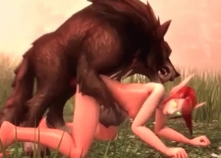Nasty 3D wolf fucks a slender girl