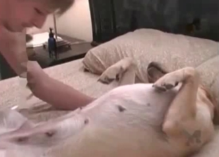 Zoophile fucks with a nice doggy