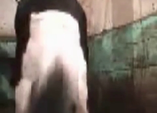 Black beast fucks her small snatch