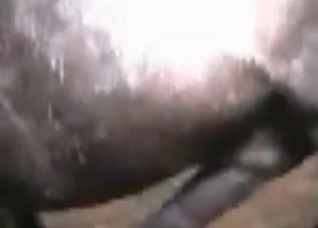 Black beast fucks her small snatch