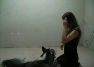 Husky fucks her small vagina so hard