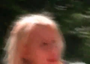 amazing blonde is sucking a horse