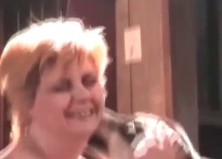 Crazy blonde is enjoying dirty animality