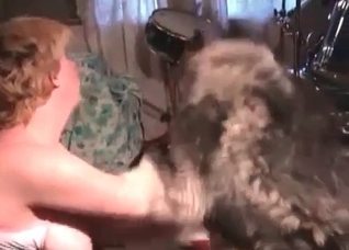 Crazy blonde is enjoying dirty animality