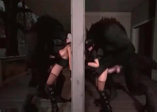 3D wolf fucks a slender woman