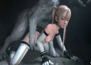 Amazing 3D bestiality with a nice girl