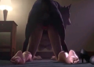 3D beast fucks her little vagina