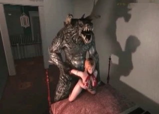 Filthy as fuck 3D beast and a hot babe