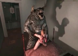 Filthy as fuck 3D beast and a hot babe