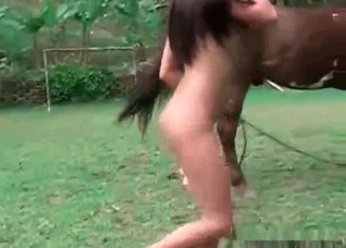 Chick enjoys her lovely dirty horse