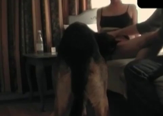 Shepherd is sucking her vagina on cam
