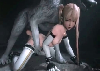 Skinny babe and her brutal 3D doggy