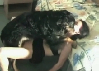 Filthy black doggy is drilling her vag