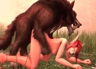 Nasty 3D wolf fucks a slender girl
