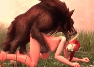 Nasty 3D wolf fucks a slender girl