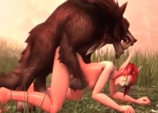Nasty 3D wolf fucks a slender girl