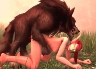 Nasty 3D wolf fucks a slender girl