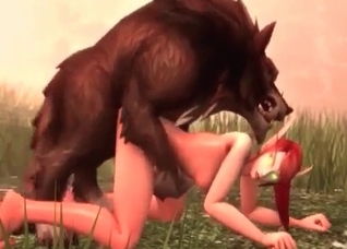 Nasty 3D wolf fucks a slender girl
