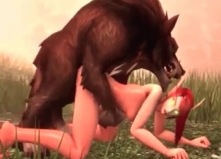 Nasty 3D wolf fucks a slender girl