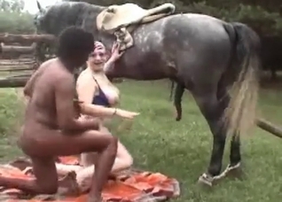 Hardcore anal sex with a horse