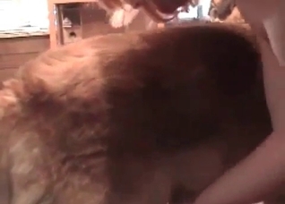 Blonde milf enjoys her retriever