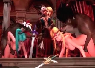 Awesome brutal bestial gangbang