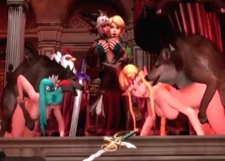 Awesome brutal bestial gangbang