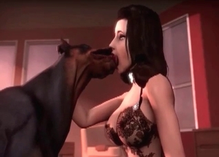 Babe is enjoying filthy 3D bestiality