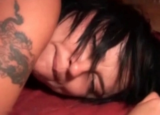 Sexy pussy is being filled with a dog cum