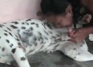 Ebony is getting fucked from behind