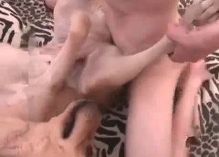Naughty zoophile fucks a nice dog
