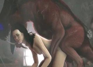 Hardcore 3D horse fucks a nice girl
