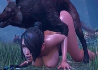 3D bestiality with a stunning wolf
