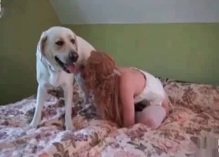 Kinky goddess enjoys animal porn