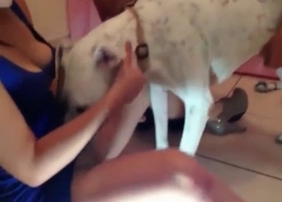Masked slut suck a doggy wiener