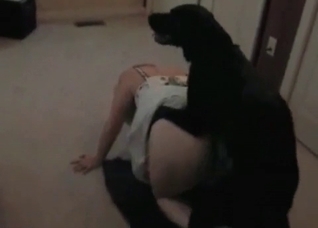 Dark hound fucks her small vagina