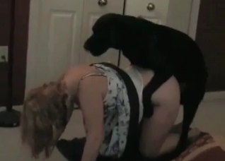 Dark hound fucks her small vagina