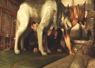 Tough muscular dogs fucking brunette hard