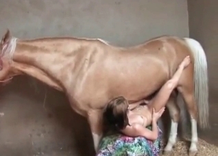 Hot big stallion enjoys nasty action