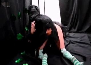 Black doggy want to be sucked