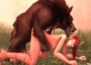 Nasty 3D wolf fucks a slender girl