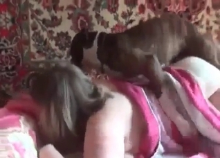 Brutal dog impales her tight vagina