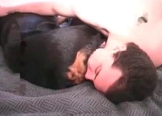 Sexy dark dog is being fucked hard