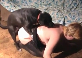 Busty blonde enjoys nasty bestial action