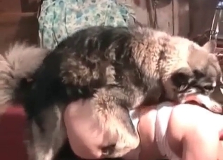 Crazy blonde is enjoying dirty animality