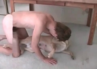 Small puppy is being fucked in the ass