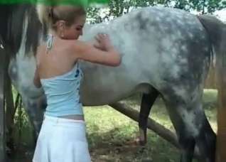 Young girl is enjoying nasty farm sex