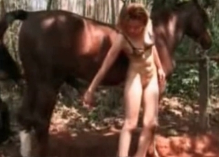 Tall slender girl and her stallion