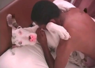 Nasty action with a cute pet