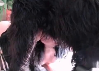 Filthy girl is having a nice dog